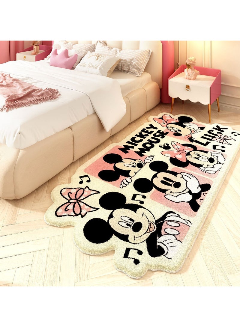 Imitation cashmere carpet home cartoon bedroom bedside blanket irregular cloakroom big white goose non-slip blanket size 50*120cm - Image 1