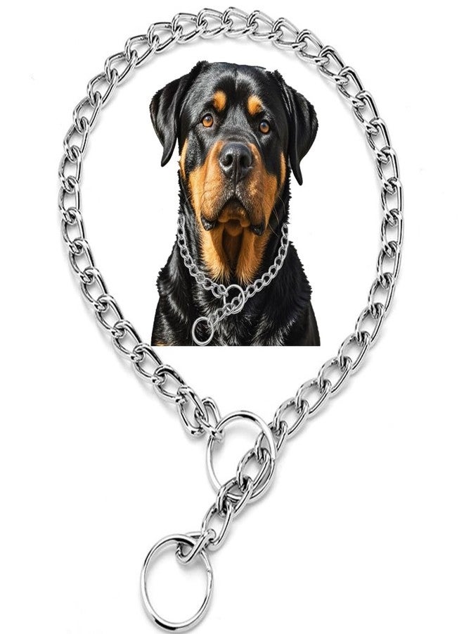 Weimostar Slip P Puppy Choke Chain Collar for Dogs, Choker Metal Training Link Durable Martingale Collars for XXS XS Small Medium Large Breed Dogs, Silver Size L - Image 1