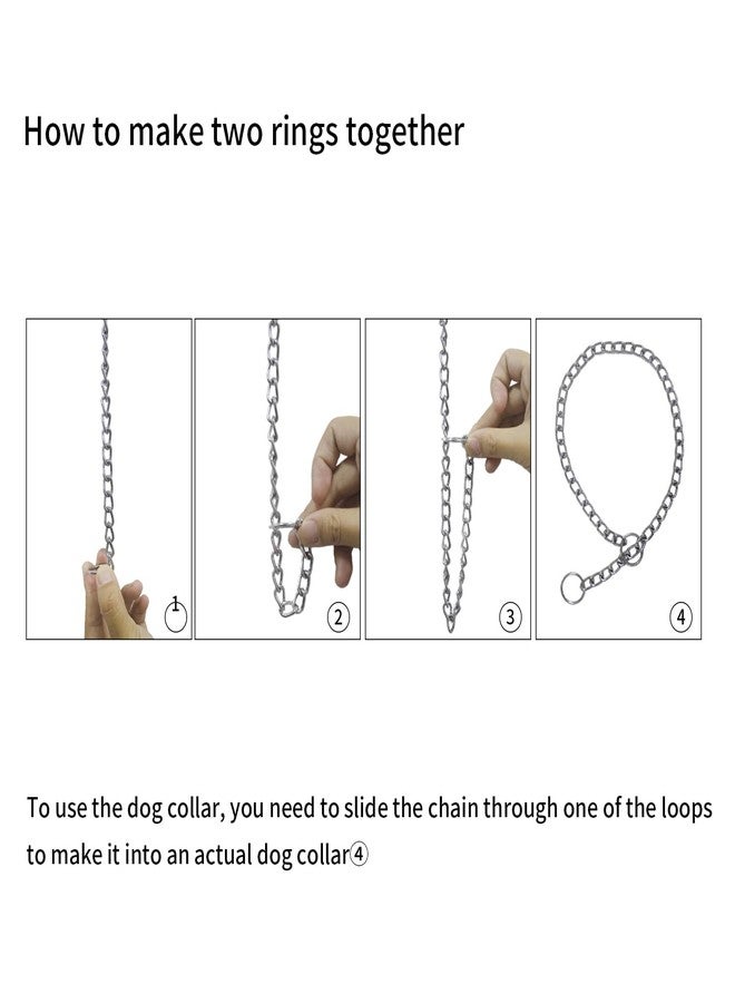 Weimostar Slip P Puppy Choke Chain Collar for Dogs, Choker Metal Training Link Durable Martingale Collars for XXS XS Small Medium Large Breed Dogs, Silver Size L - Image 5