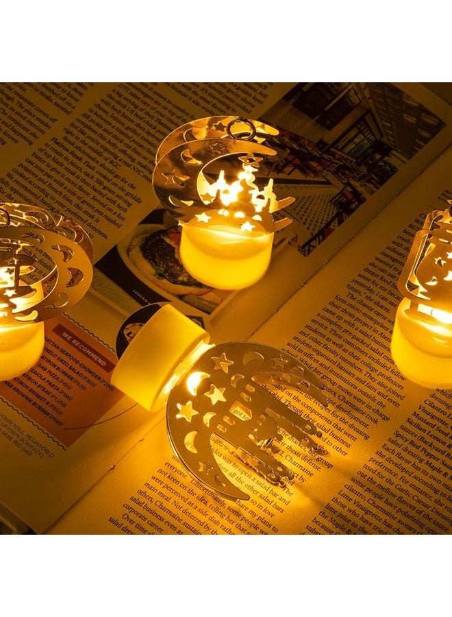 SJet 6 Pack LED Ramadan Mini Lanterns Lights, Eid Mubarak Star & Moon Candle Lamps, Ideal for Desktop, Balcony, Yard, Party & Home Decor - Indoor & Outdoor Use - Image 5