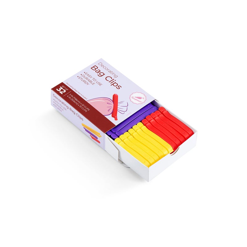 Keenpioneer Keenpioneer Decorating Bag Sealing Clips 32 Pack Multipurpose for Food and Snack Storage 3inch and 4inch Long