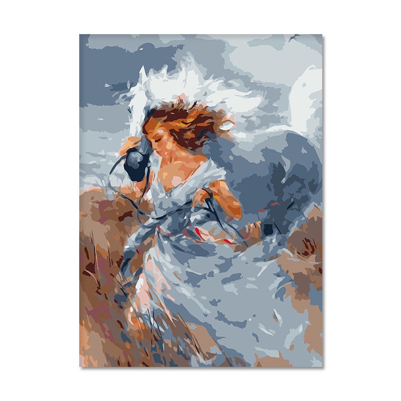 Digital Oil Painting Diy40 * 50 Cartoon Animation Abstract Painting Hand-Painted Fill Batch Of Oil Painting Simple - Image 1