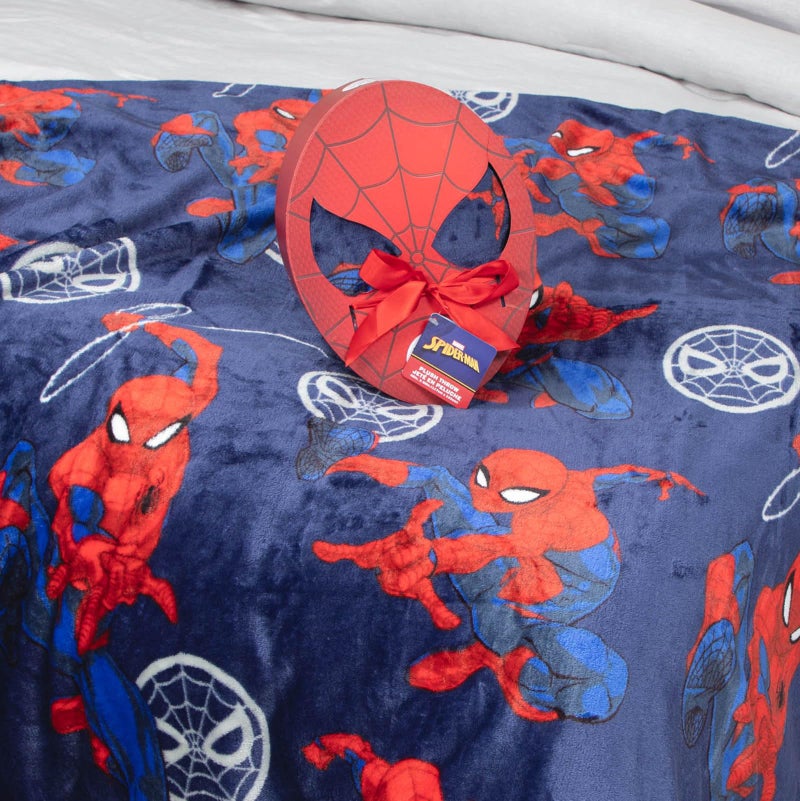 Jay Franco Marvel Spiderman Throw Blanket with Gift Box - Plush Throw Measures 46 x 60 Inches - Super Soft Special Edition Superhero Fleece Bedding  - Image 1