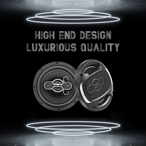 TUMAN Pro 6.5'' Car Speakers, 500 Watt Max 4-Way Coaxial Car Audio Speaker, Professional Car Door Speakers, Sound Stereo and no Distortion, Mylar Tweeter Truck Speakers (1 Pair) - Image 4