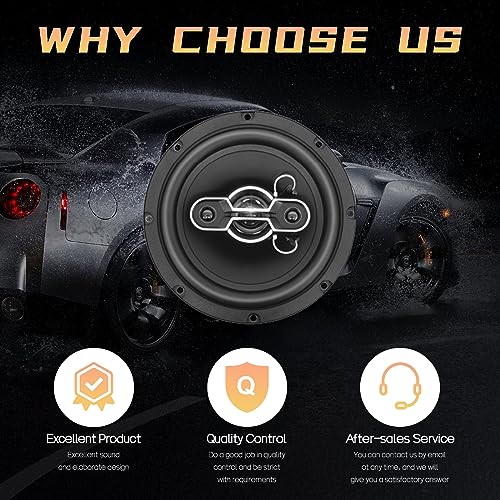 TUMAN Pro 6.5'' Car Speakers, 500 Watt Max 4-Way Coaxial Car Audio Speaker, Professional Car Door Speakers, Sound Stereo and no Distortion, Mylar Tweeter Truck Speakers (1 Pair) - Image 3