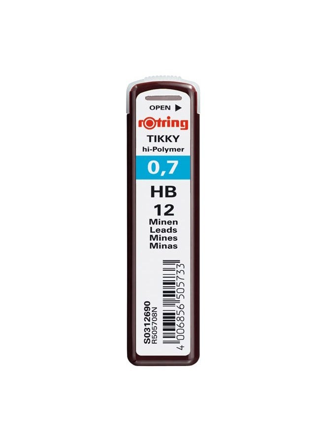 rOtring Tikky hi-Polymer Lead Refills, 0.7 mm, HB (312690) - Image 1