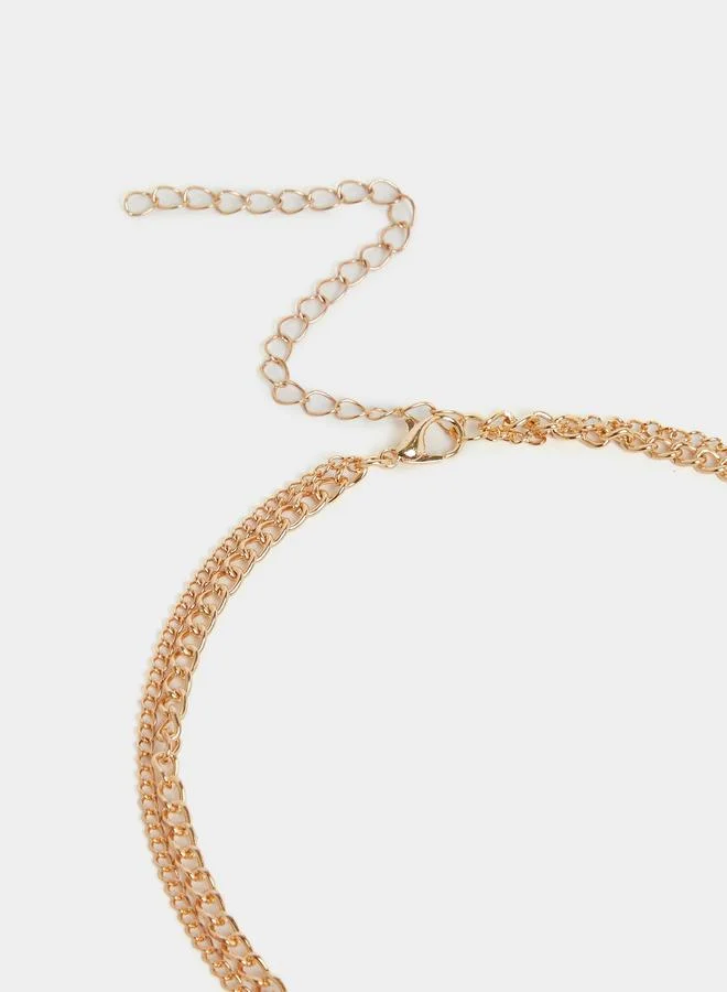 Styli Styli Plain Layered Lariat Necklace with Lobster Clasp