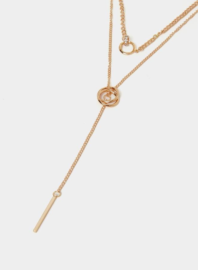 Styli Styli Plain Layered Lariat Necklace with Lobster Clasp  - Image 2