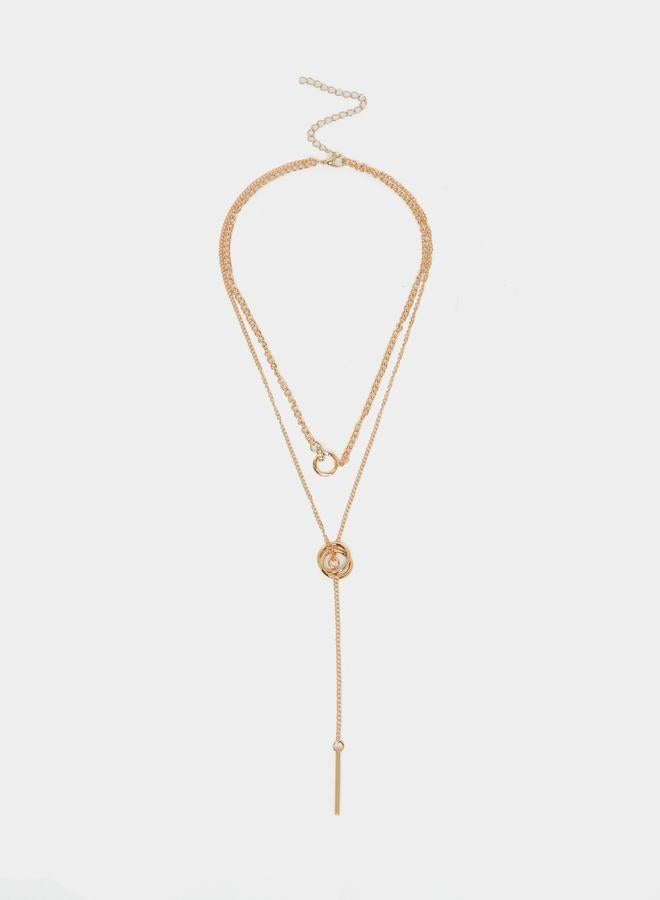 Styli Styli Plain Layered Lariat Necklace with Lobster Clasp  - Image 1