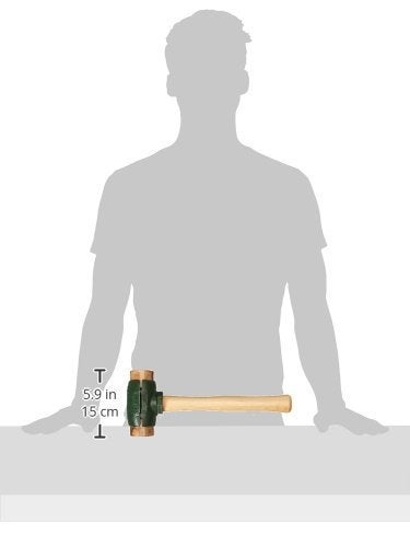 Garland مطرقة غارلاند Mfg 31004 ذات الرأس المنقسم، قطر 2 بوصة، مقبض 14 بوصة، جلد خام - Image 2
