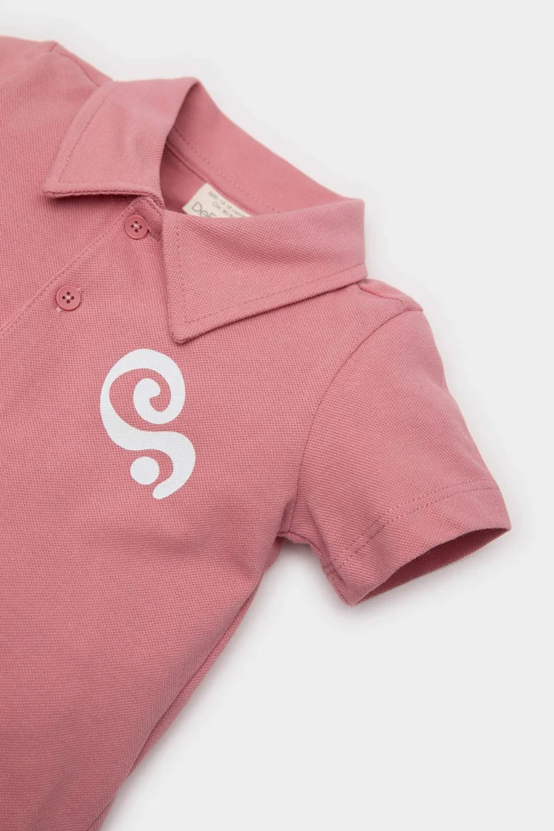 Defacto Baby Boy Printed Pique Short Sleeve Polo T-shirt