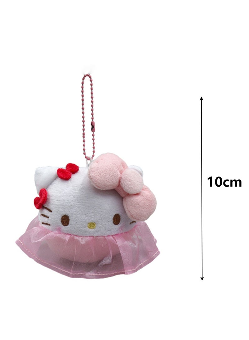 (Pink gauze skirt) KT Cat swaddle cartoon plush toy pendant girly gift  - Image 2