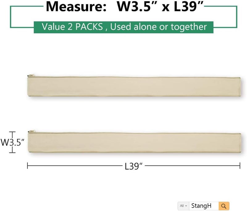 StangH Flexible Cable Management Sleeve With Zipper - Extendable Cord Organizer System Wrap Wire Cable Cover Sleeve Holder, Keep Home & Office Clean Safe Protector for TV/Media, Beige, 39 Inches, 2 Pcs - Image 2