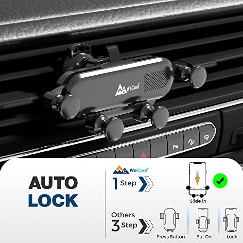 Wecool C2 AC Vent car Mobile Holder for Dashboard, Auto Locking car Phone Holder with Strong Grip Air Vent Mount Compatible with All Smartphones - Image 4