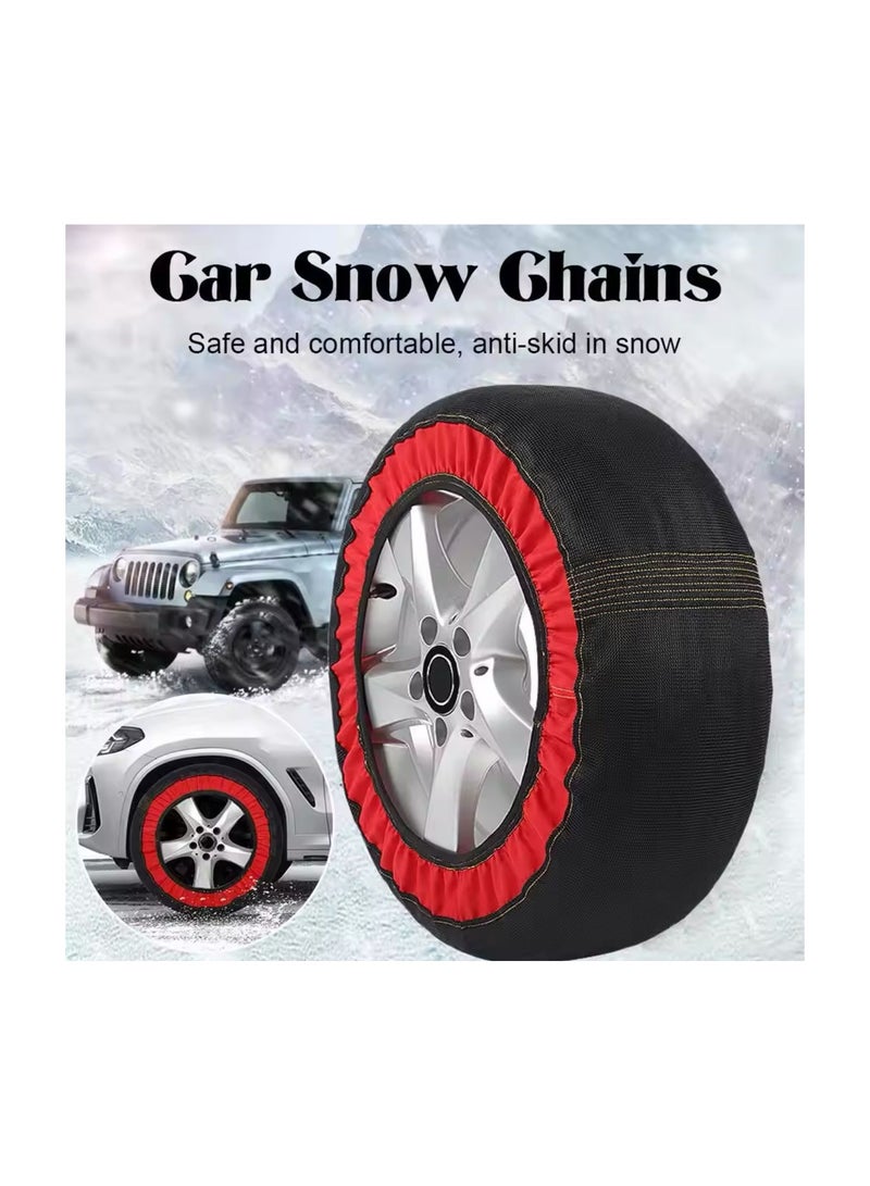 Auto Snow Socks for Tires, Emergency Snow Traction for Vehicles Safe Travel on Ice, Frost, Snow, Extra Durable Snow Chains Equivalent Tire Chain Alternative Tire Socks Active Series in white (L SIZE) - Image 2