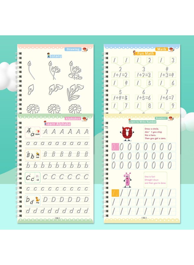 Children's Copybook English Children's Pen Control Training Hard Pen Groove Pinyin Digital Copybook Can Be Fixed - Image 2