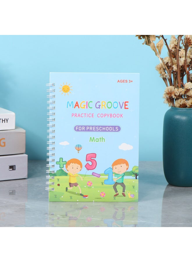 Children's Copybook English Children's Pen Control Training Hard Pen Groove Pinyin Digital Copybook Can Be Fixed - Image 1