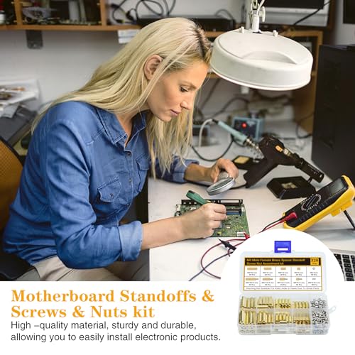 Csdtylh 320Pcs M3 Motherboard Standoffs&Screws&Nuts Kit, Hex Male-Female Brass Spacer Standoffs, Laptop Screws for DIY Computer Build, Electronic Projects, Raspberry Pi, Circuit Board etc. - Image 5