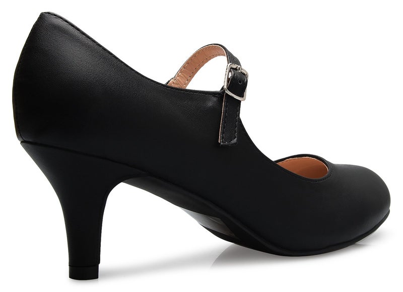 Olivia K Womens Classic Low Mid Heels Mary Jane Pumps - Adorable Round Toe Vintage Retro Shoes - Image 3