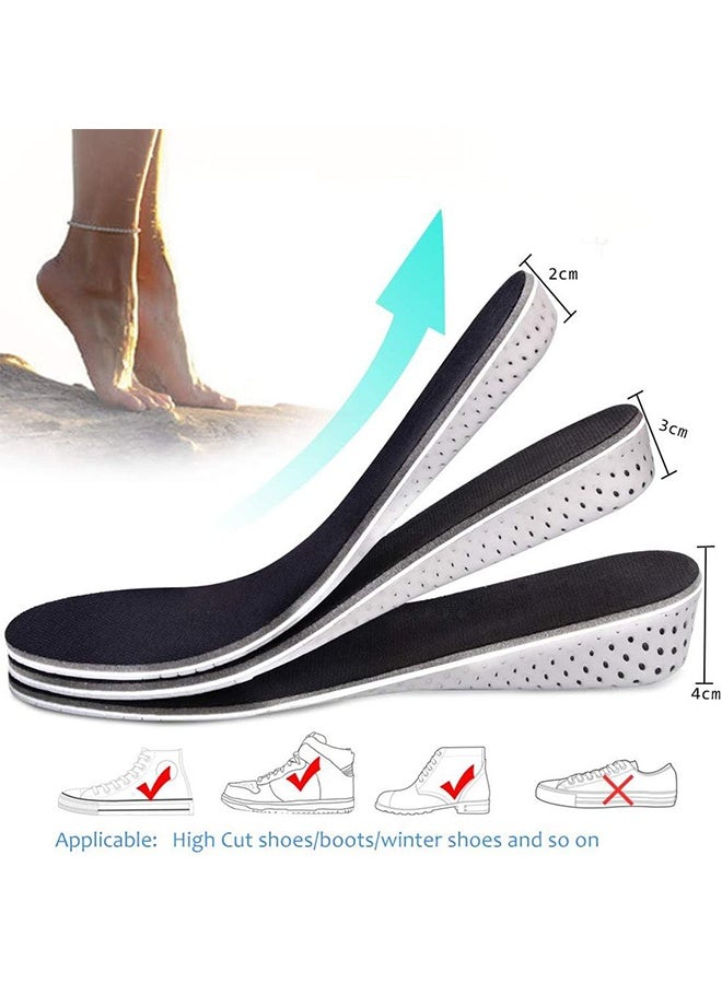 Ocean 1 Pair Height Increase Insoles, Soft Breathable Memory Foam Shoe Inserts Cushion, Unisex Full-Length Invisible Heel Lift Inserts (4cm) - Image 3