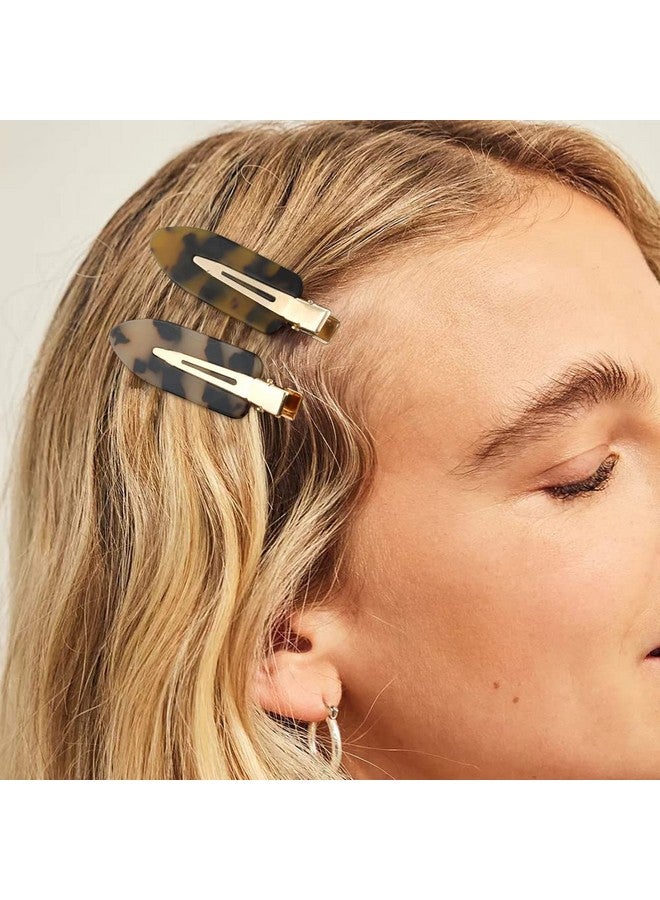 Canitor No Bend Hair Clips - Women'S Resin Flat Tortoise Shell Clips For Hairstyling, Makeup, And Salon (4Pcs) - Image 3