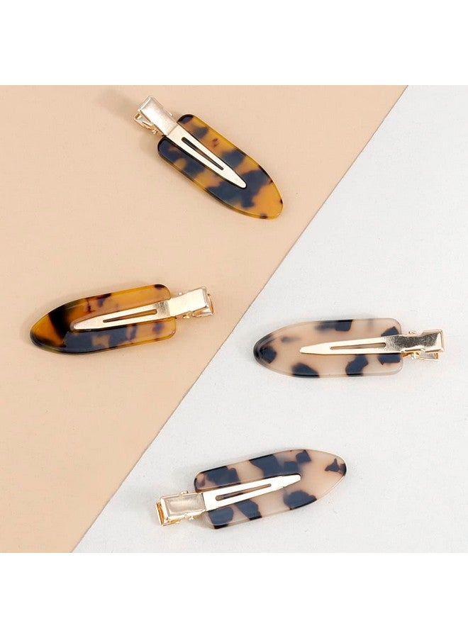 Canitor No Bend Hair Clips - Women'S Resin Flat Tortoise Shell Clips For Hairstyling, Makeup, And Salon (4Pcs) - Image 5