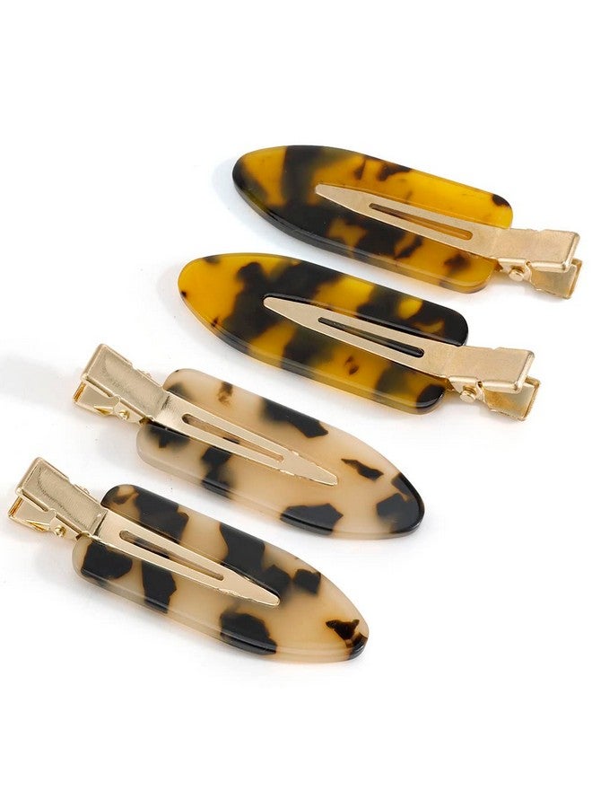 Canitor No Bend Hair Clips - Women'S Resin Flat Tortoise Shell Clips For Hairstyling, Makeup, And Salon (4Pcs) - Image 1