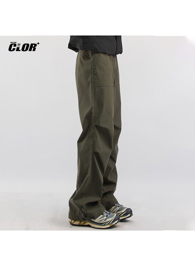 Clor Men's Outdoor Work Pants Spring Autumn Windproof Sports Hiking Casual Straight-leg Pants Cl52 Army Green 3XL - Image 4
