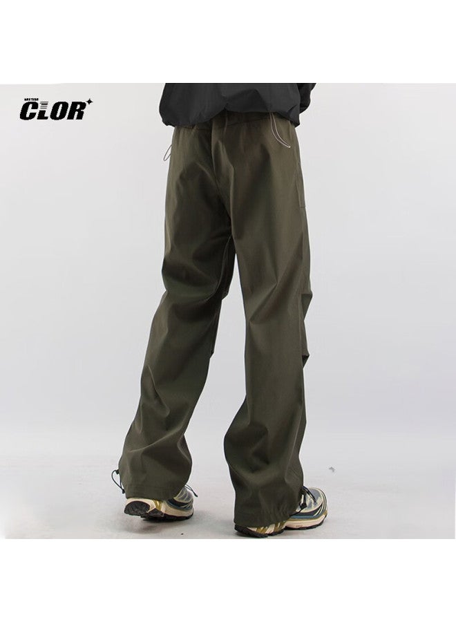 Clor Men's Outdoor Work Pants Spring Autumn Windproof Sports Hiking Casual Straight-leg Pants Cl52 Army Green 3XL - Image 2