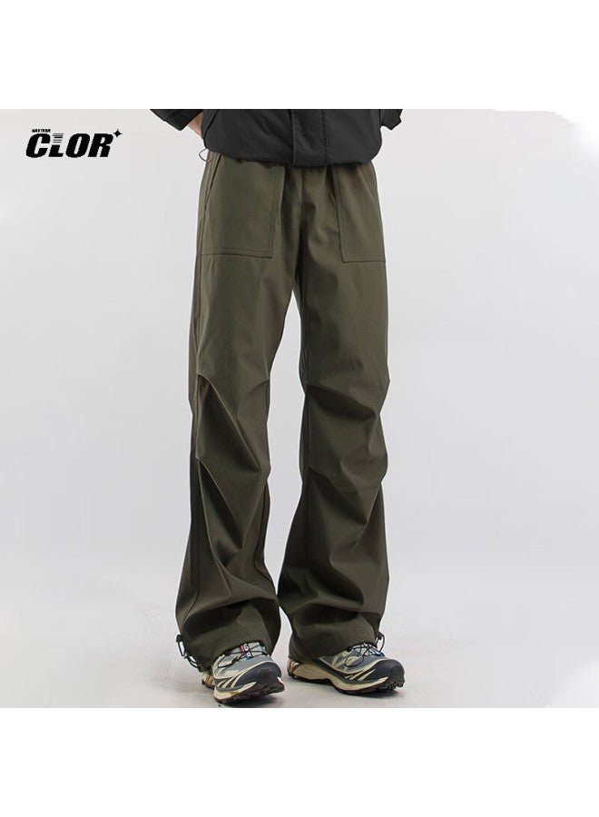 Clor Men's Outdoor Work Pants Spring Autumn Windproof Sports Hiking Casual Straight-leg Pants Cl52 Army Green 3XL - Image 3