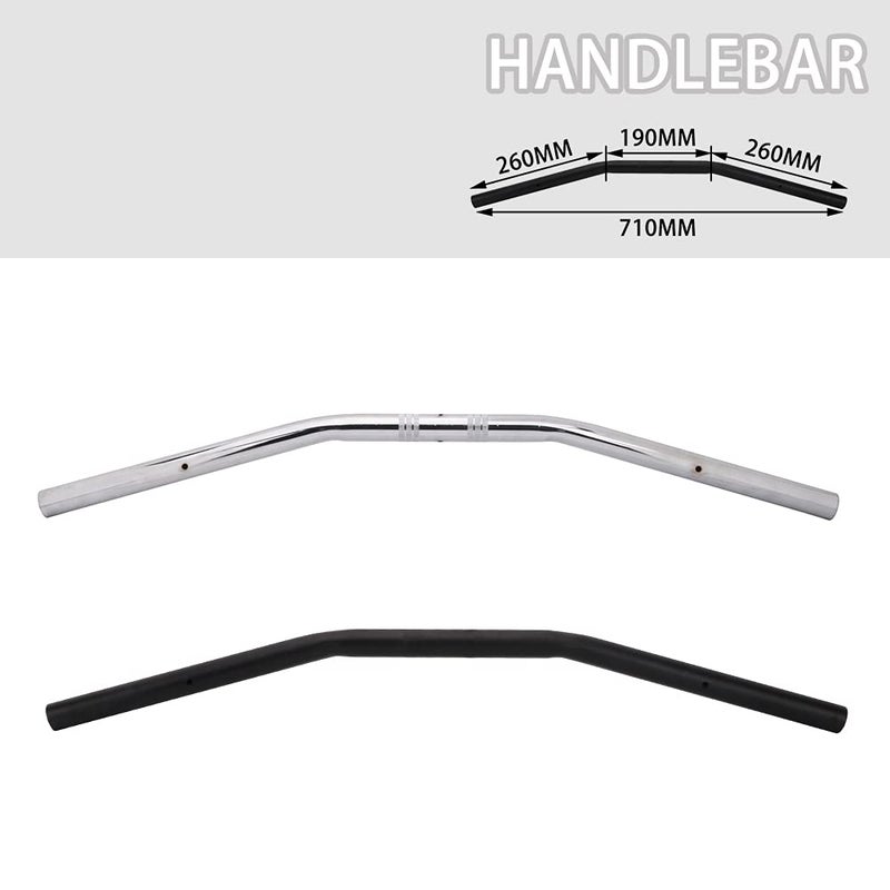 USTPO Motorcycle Drag Bars Handlebars 22mm 7/8" Universal For Bobber Cafe Racer Sportster Cruiser XL 883 1200 Custom Chopper Softail Dyna Street Bob Black - Image 3