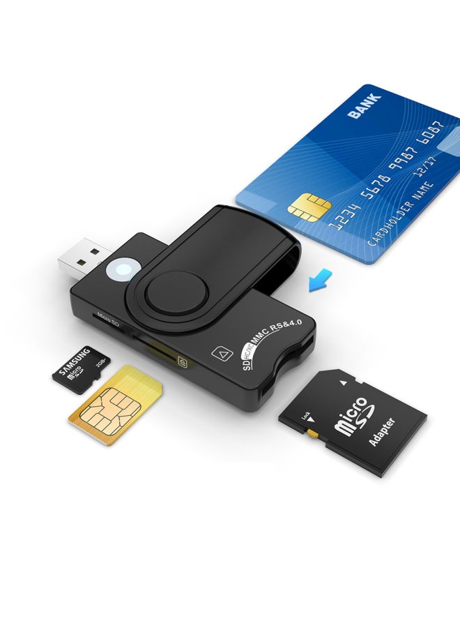 Rocketek Usb2.0 Tax Ic Smart Card Reader Sd Tf Sim Card Multi-function Card Reader - Image 3