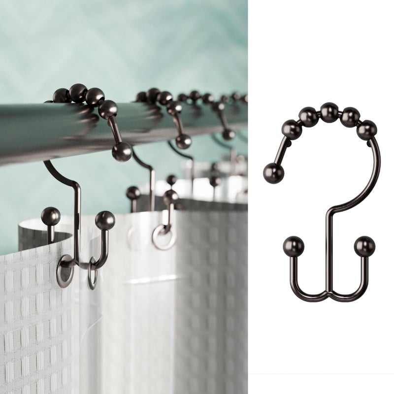 Zenna Home Zenna Home Metal Double Glide Shower Rings Oil Rubbed Bronze  Set of 12 Heavy Duty RustResistant Shower Rings with Smooth Glide for Shower Curtains and Liners 