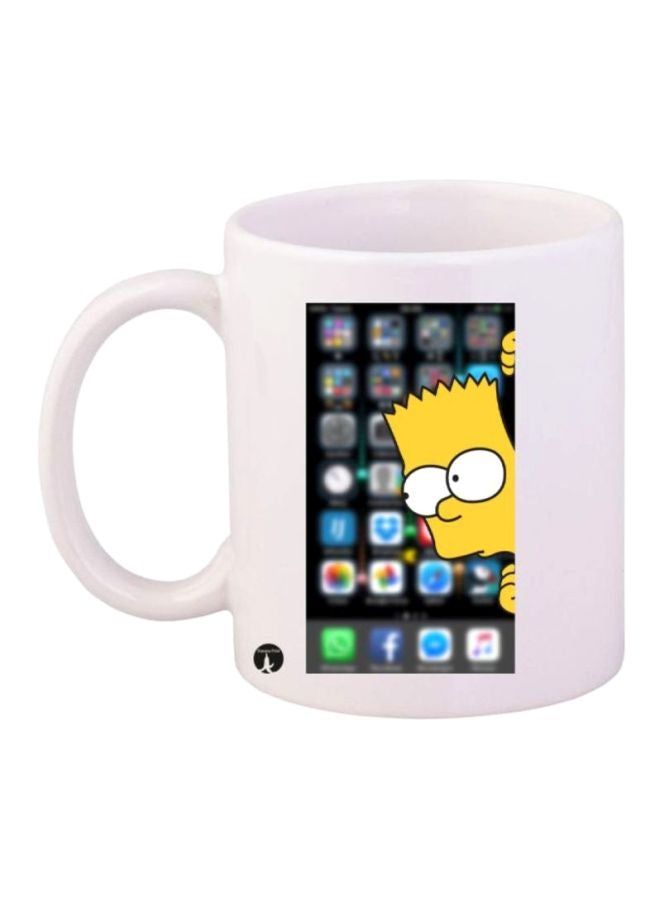 RKN The Simpsons Printed Coffee Mug White/Black/Yellow - Image 1