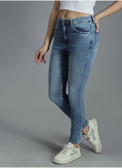 HIGH STAR Skinny Fit High Rise Faded Stretchable Jeans by Styli  - Image 1