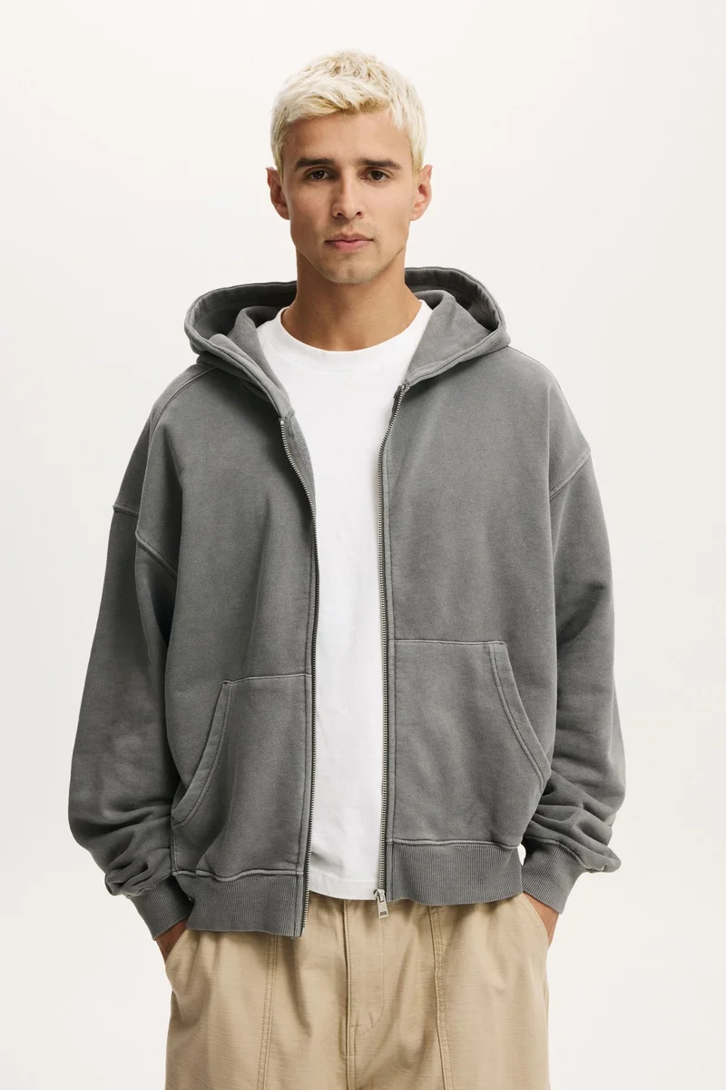 كوتون اون Cropped Zip Up Hoodie