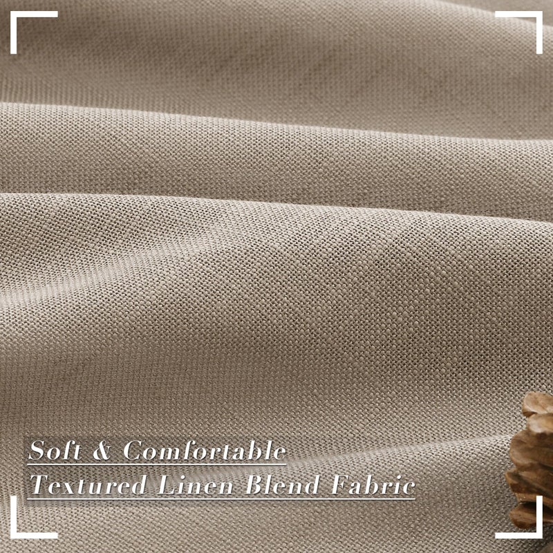 Joywell Linen Pinch Pleated Window Curtains 120 Inch Long Back Tab Clip Rings Semi Sheer Light Filtering Drapes with Hooks for Bedroom Living Room Decor W50 x L120 Taupe 2 Panels Set - Image 3