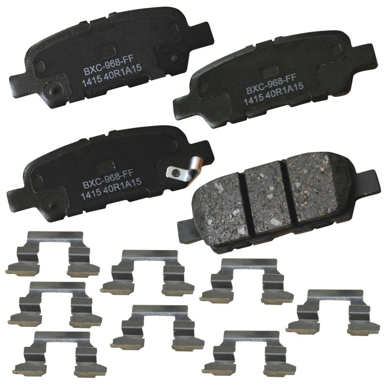 Bendix Premium SBC1415 Rear Brake Pads for EX35EX37FX35G25G37JX35M35hM37Q40Q50Q60Q70Q70LQX50QX60QX70Nissan 370ZAltimaJukeLEAFMaximaMuranoPathfinderQuestRogueSportSentra