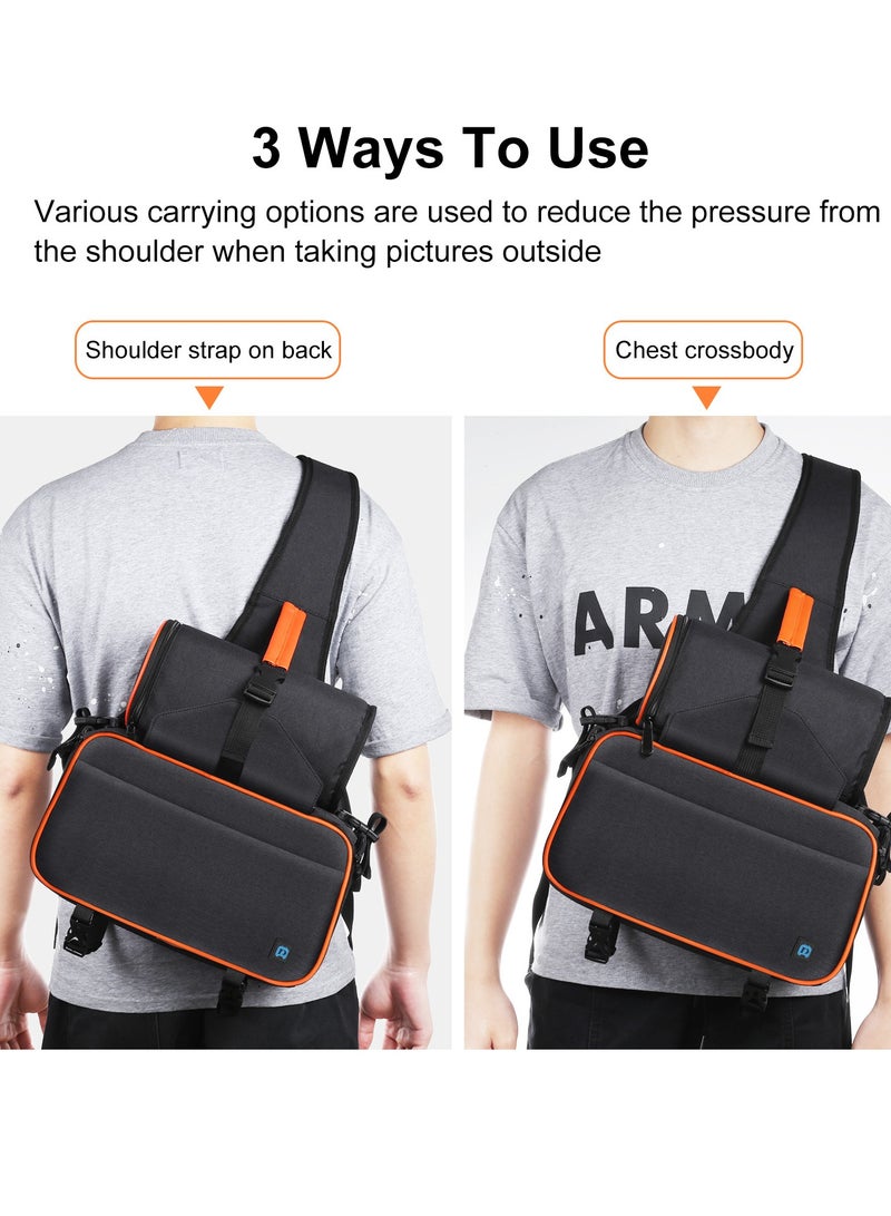 PULUZ Triangle Style SLR Camera Bag Sling Waterproof Backpack Shoulder Messenger Bags with Removable Lens Bag (Black) - Image 2