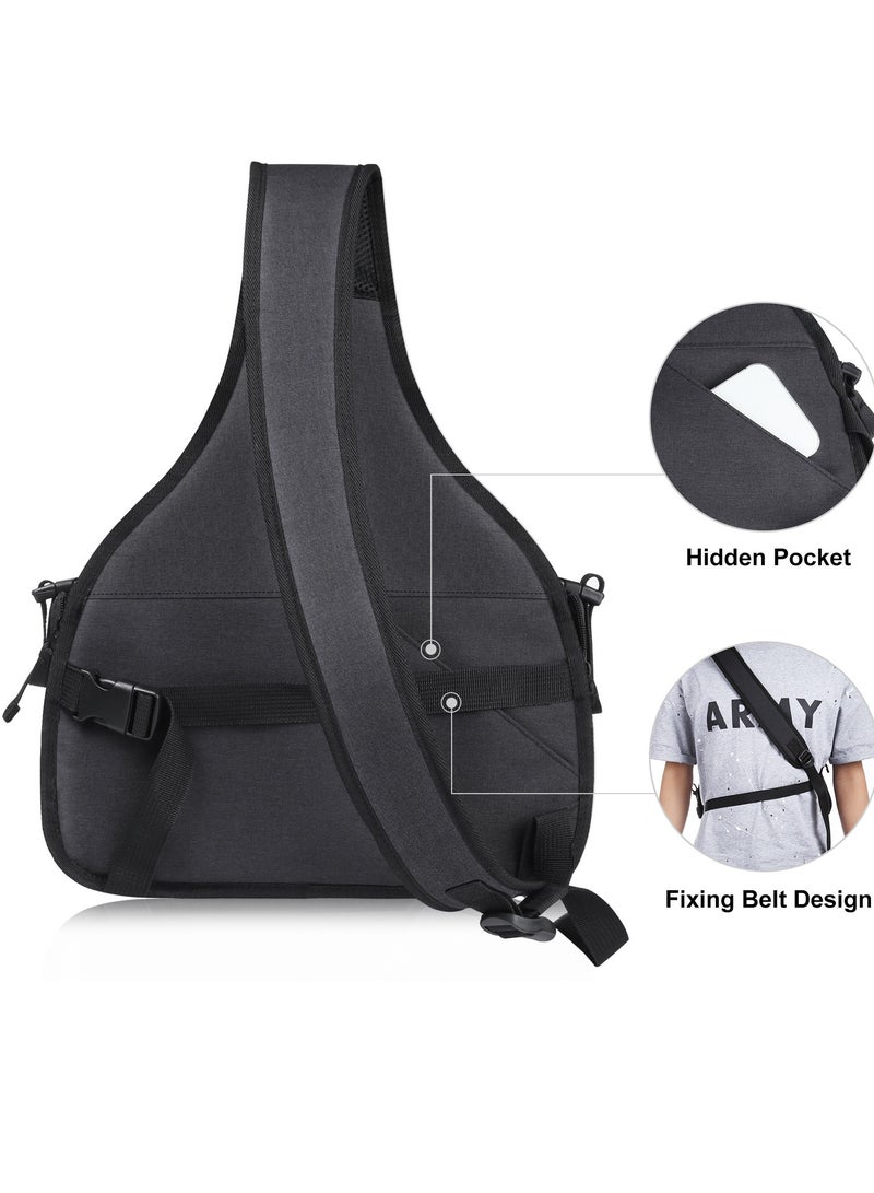 PULUZ Triangle Style SLR Camera Bag Sling Waterproof Backpack Shoulder Messenger Bags with Removable Lens Bag (Black) - Image 5