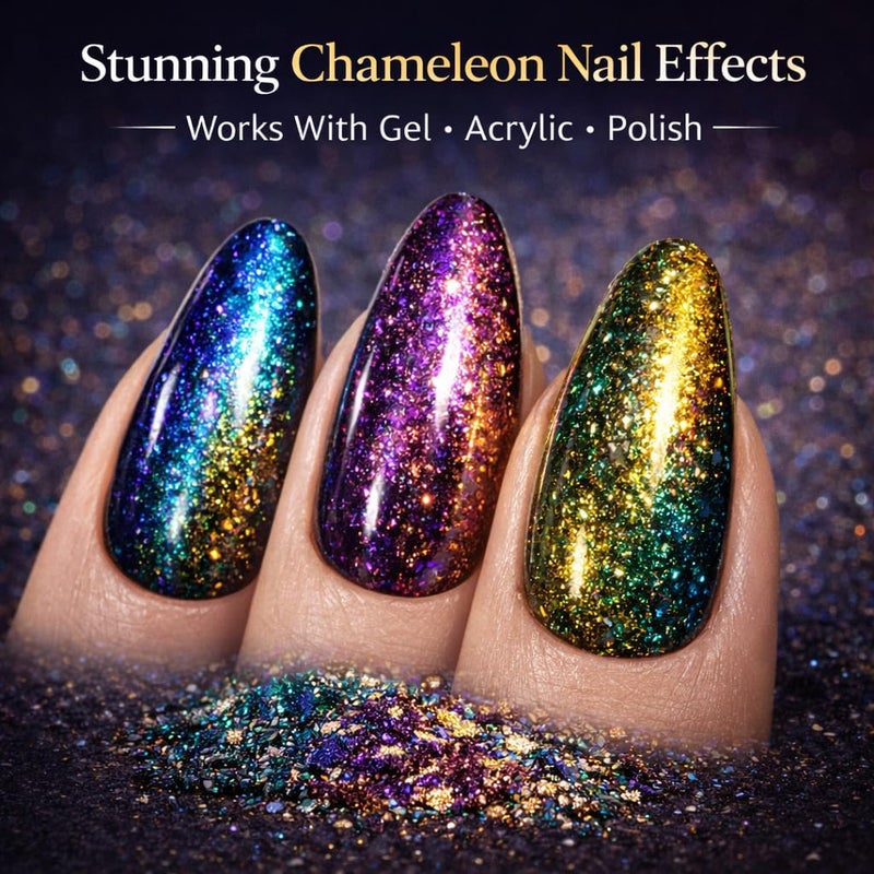 BALTIC DAY - Chameleon Flakes - Chameleon Flakes for Resin - Intense Color Shift Mica Pigment Powder for Resin Molds, Tumblers - Multi Chrome Flakes Pigment for Paint, Nail Art, Eyeshadow - Image 4