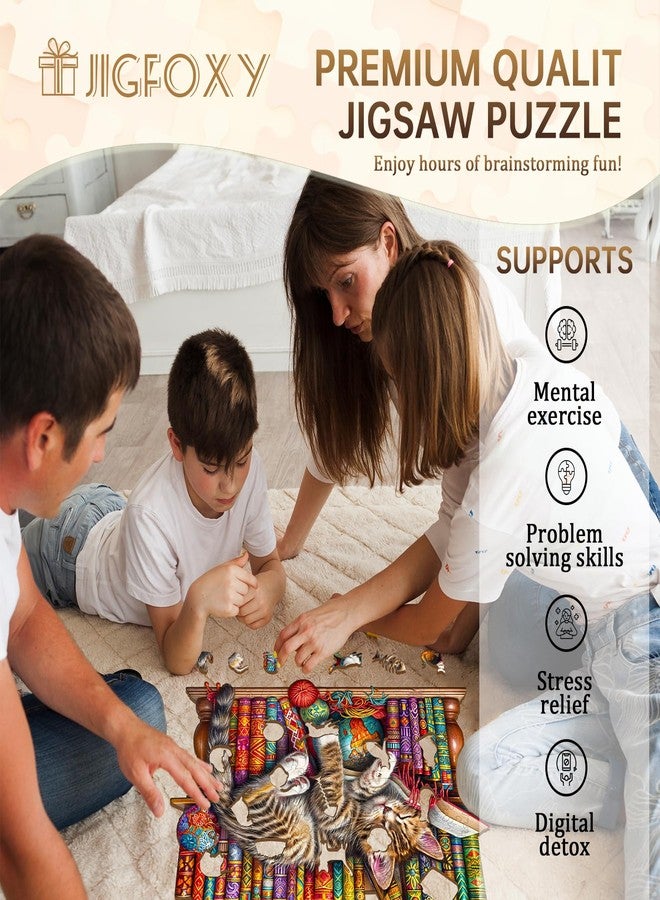 Jigfoxy Wooden Puzzles for Adults, Cat Wood Puzzle for Adults, Unique Animal-Shaped Wooden Jigsaw Puzzle, Christmas Thanksgiving Gifts for Puzzle Lovers, Family and Friends (M-11.4 * 9.2in-190pcs) - Image 3