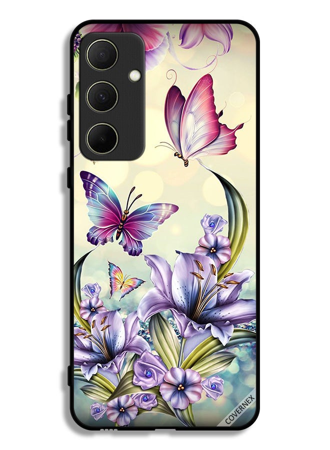 Covernex Samsung Galaxy A35 5G Protective Case Cover Purple Flowers & Butterflies - Image 1