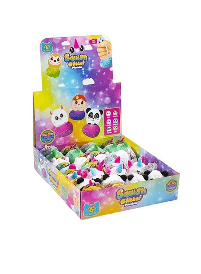 RMS Plush Glitter Squishy Toy Assorted – Soft Sparkle Squeeze Sensory Toy for Kids, Cute Pocket Money Gift - Image 4