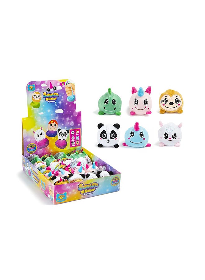 RMS Plush Glitter Squishy Toy Assorted – Soft Sparkle Squeeze Sensory Toy for Kids, Cute Pocket Money Gift - Image 5