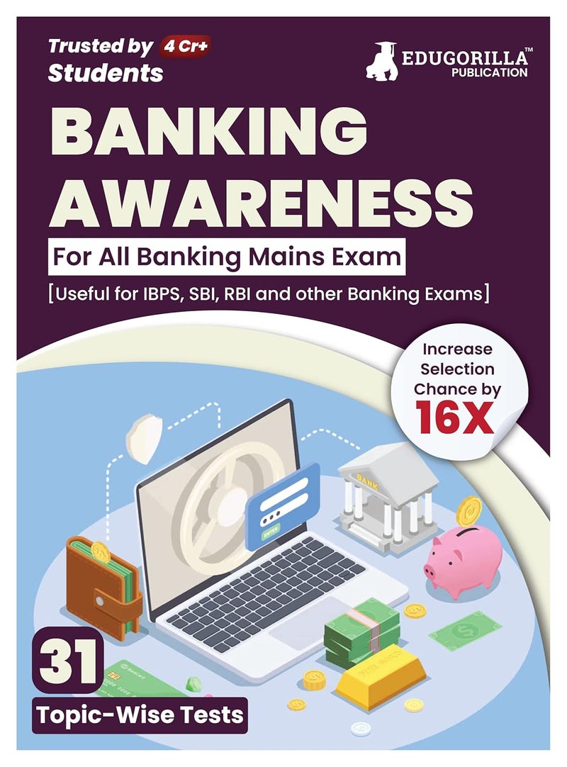 Banking Awareness For Mains Book 2024 (English Edition) - 31 Solved Topic-wise Tests SBI/IBPS/RBI/Clerk/PO and Other Competitive Exams with Free Access to Online Tests - Image 1