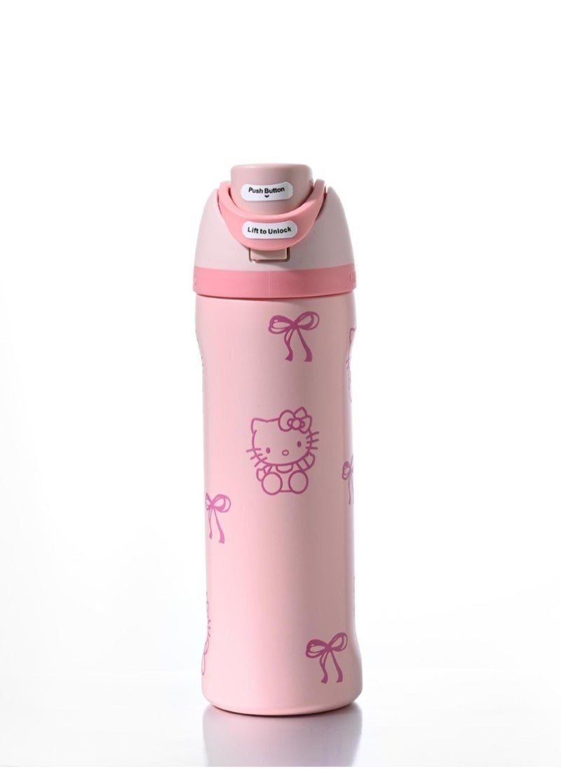 Owala - 24Oz. Owala FreeSip Stainless Steel Water Bottle Pink cat - Image 1
