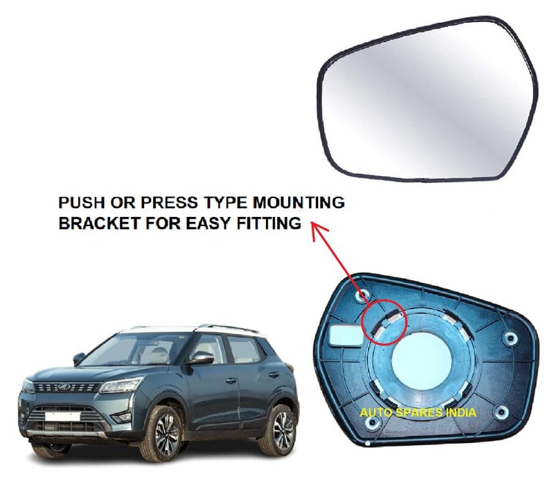 STYCARO - ORVM Side View Mirror Glass/Sub Mirror Plate compatible with Mahindra XUV 300, XUV 400 EV 2019-2025 Year Model (LEFT PASSENGER SIDE) - Image 2