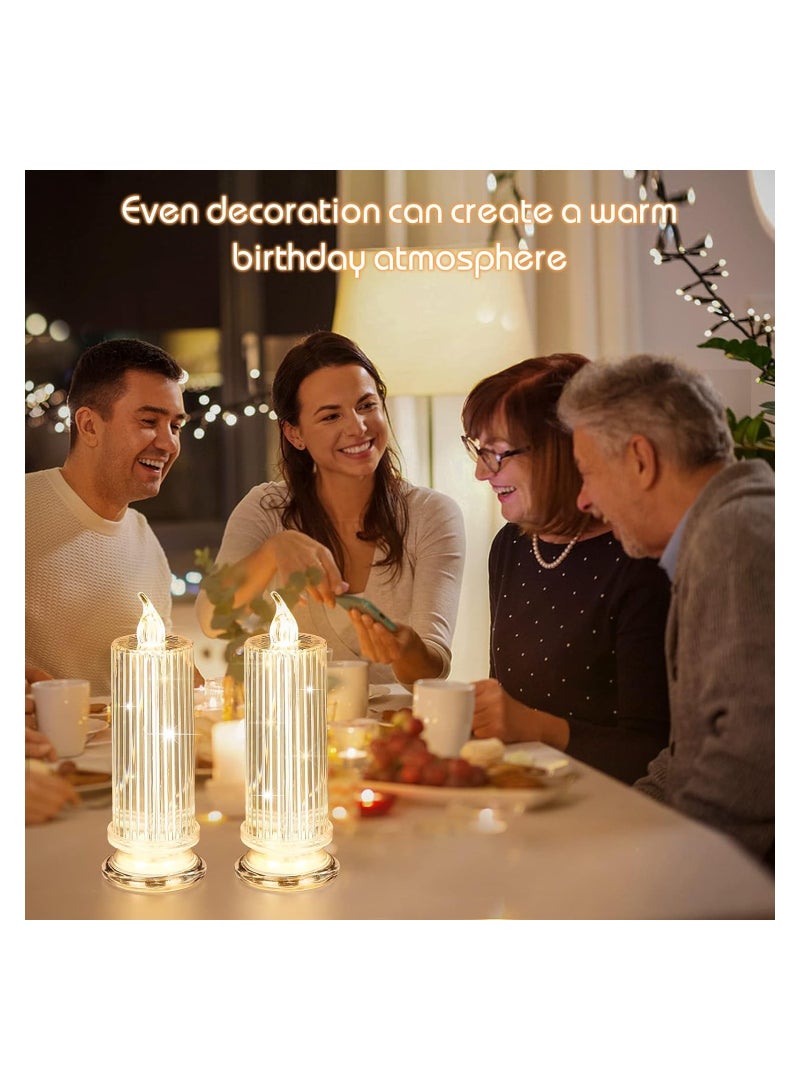 Zikra 4 PCS Flameless Candles LED Clearance Pillar Candle Battery Operated Batteries included Realistic Fake Electronic Candles for Christmas Bedroom Birthday Wedding Decorations D:2.5" x H:7" - Image 3