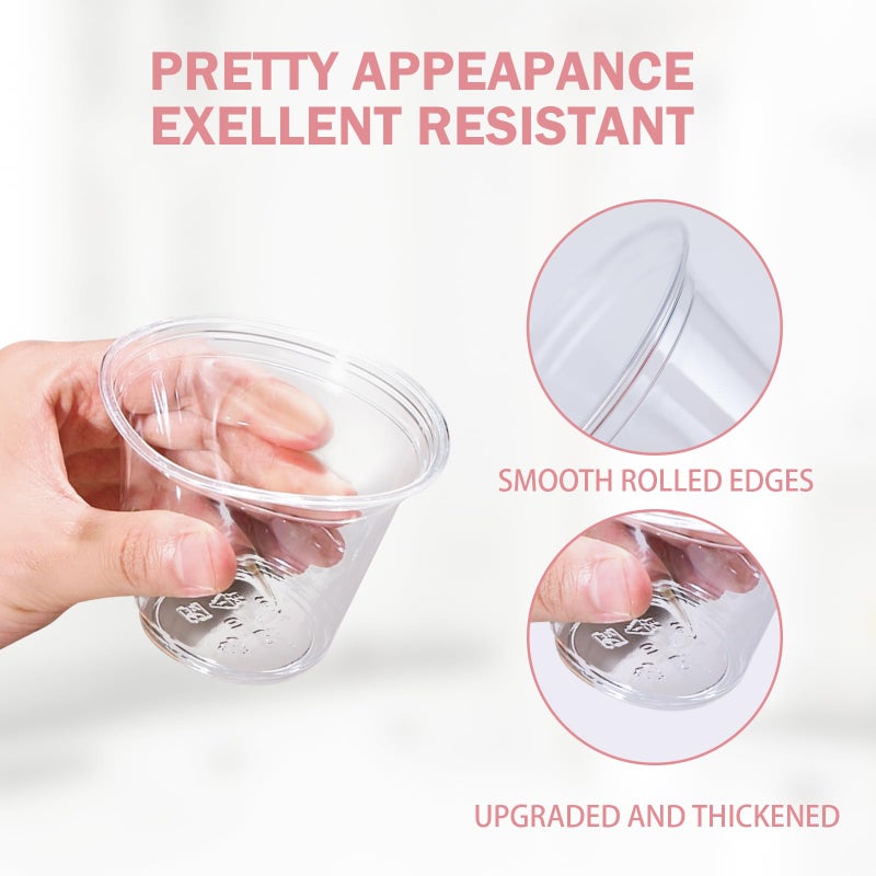 BYSNOW 500 Pack 9 oz Clear Plastic Cups  Thickened Disposable Drink Clear Cups for Party  Higher Heat Resistance Drinking Cup for Wine  Juice  Fruit and Cold/Hot Beverages - Image 2